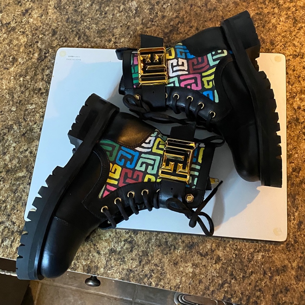 Balmain Charlie leather Combat boots - Picture 11 of 15